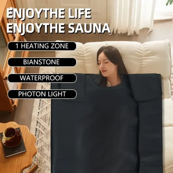 Guangyang Factory Direct 1-Zone Far Infrared Sauna Blanket with Jade Stones for Home - Image 4
