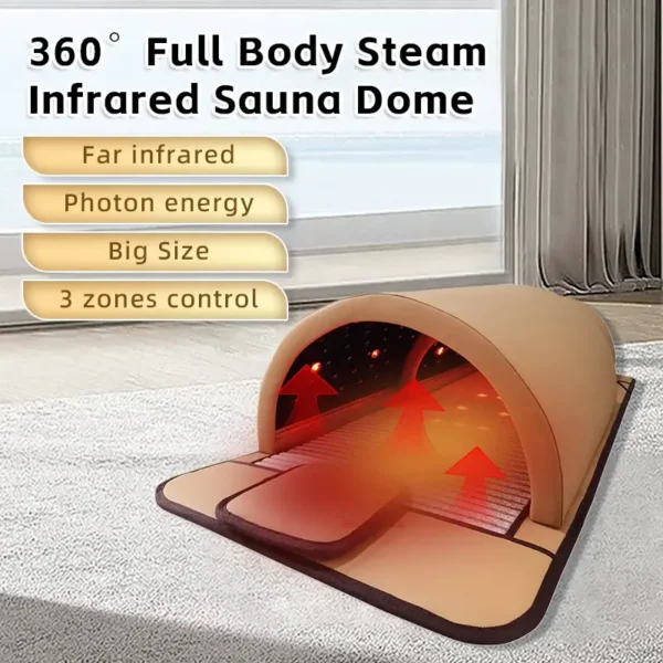 Guangyang Portable PU Leather 3-Zone LED Sauna Dome: Spa Capsule for Weight Loss & Detox - Image 2